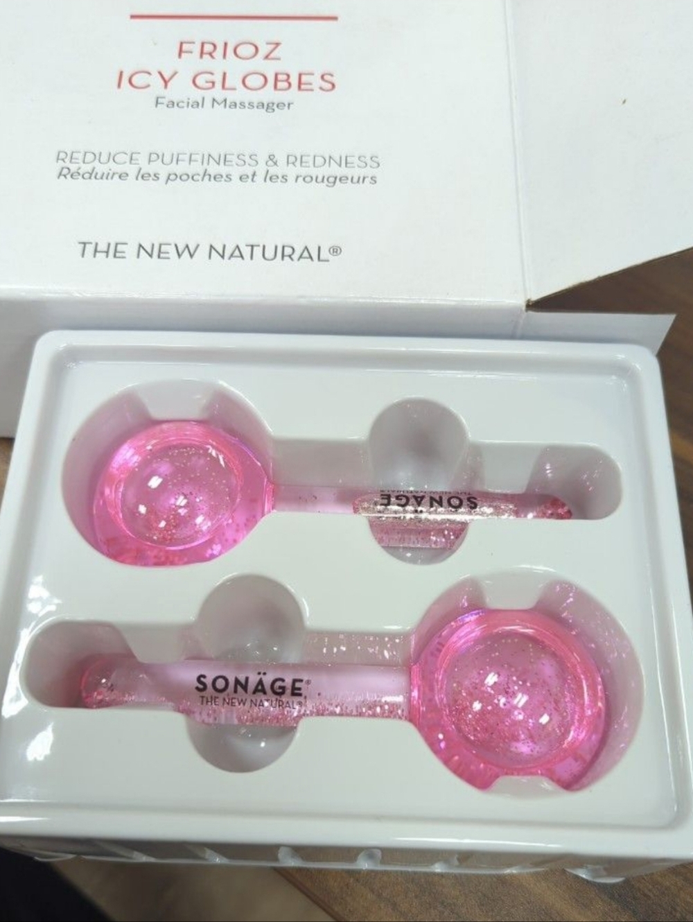 Sonage Pink Icy Globe Facial Massager - Soothing Skincare Tool